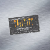 kookgereedschap | zwart marmer magnetisch visitekaartje (Voorbeeld)