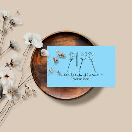 Kookgerei bakkerij zelfgemaakt eten blauw visitekaartje