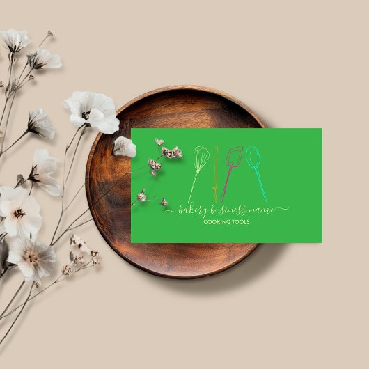 Kookgerei Bakkerij Zelfgemaakt voedsel groen Visitekaartje