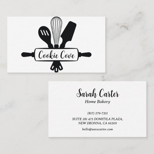 Kookgerei Home Bakkerij visitekaartjes (Voorkant / Achterkant)
