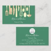 Kookgerei op persoonlijke afkapper Restaurant Cate Visitekaartje (Voorkant / Achterkant)
