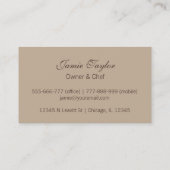 Kookgerei, Visitekaartjes voor catering (Achterkant)