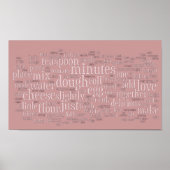 Kookgerelateerde woord wolk Wall Art Poster (Voorkant)