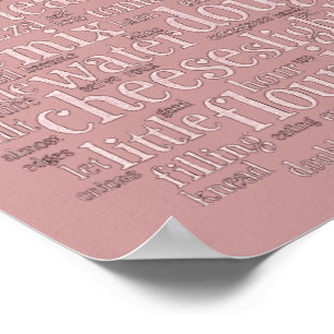 Kookgerelateerde woord wolk Wall Art Poster