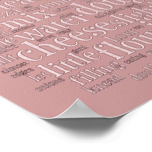 Kookgerelateerde woord wolk Wall Art Poster (Hoek)