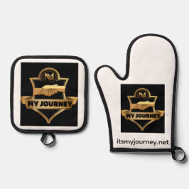 Kookhandschoenen-set 'It's My Journey' Ovenwant & Pannenlap Set