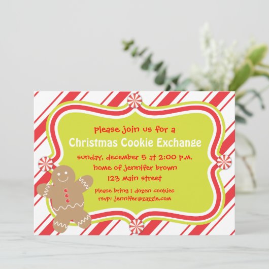 Kookie-kerstuitnodiging Kaart (Staand voorkant)