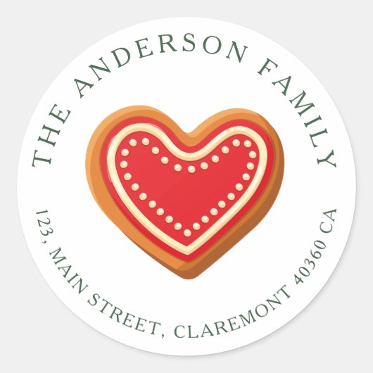 Kookiekerstabel Ronde Sticker (Voorkant)