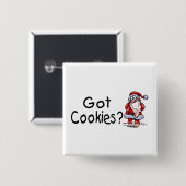 Kookies Santa Vierkante Button 5,1 Cm (Voorkant /achterkant)