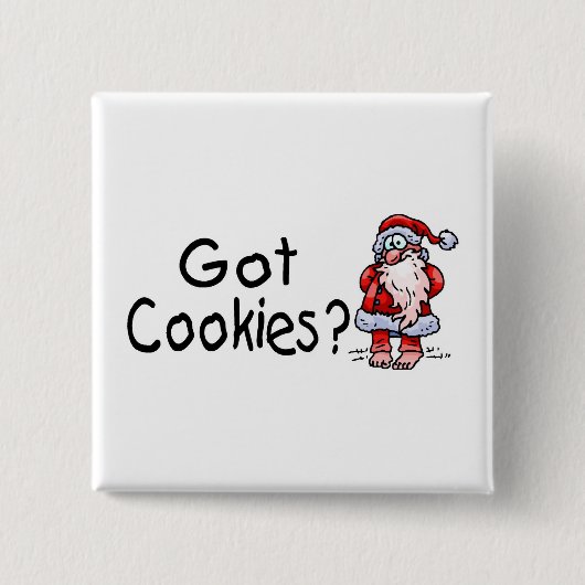 Kookies Santa Vierkante Button 5,1 Cm (Voorkant)