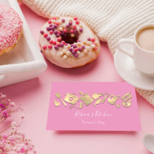 Kooking Chef Restaurant Catering Logo QR Pinky Visitekaartje