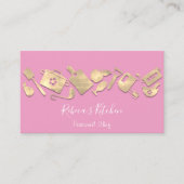 Kooking Chef Restaurant Catering Logo QR Pinky Visitekaartje (Voorkant)