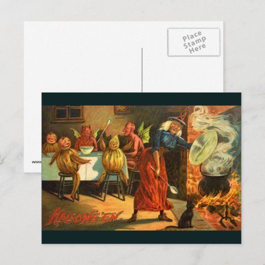 Kooking Halloween Witch Briefkaart (Voorkant / Achterkant)