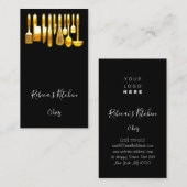 Kooking Logo Chef Restaurant Kitchen Knifes Black Visitekaartje (Voorkant / Achterkant)