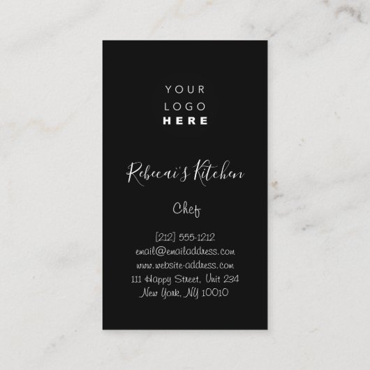 Kooking Logo Chef Restaurant Kitchen Knifes Black Visitekaartje (Achterkant)