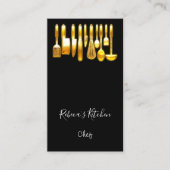 Kooking Logo Chef Restaurant Kitchen Knifes Black Visitekaartje (Voorkant)