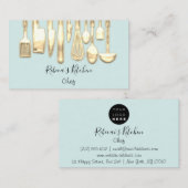 Kooking Logo Chef Restaurant Stylish Knifes Water Visitekaartje (Voorkant / Achterkant)