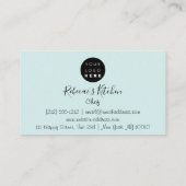 Kooking Logo Chef Restaurant Stylish Knifes Water Visitekaartje (Achterkant)