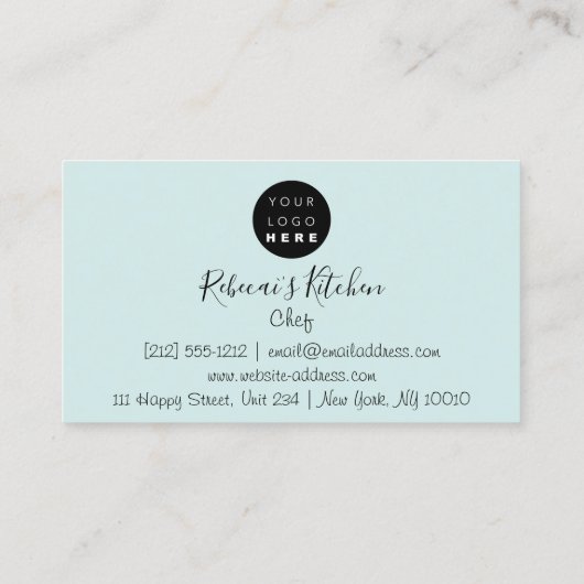 Kooking Logo Chef Restaurant Stylish Knifes Water Visitekaartje (Achterkant)