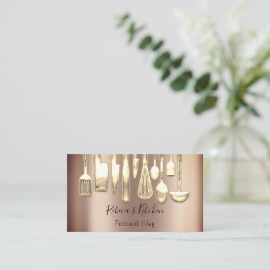 Kooking Personal Chef Restaurant Culinair Gold Visitekaartje (Staand voorkant)