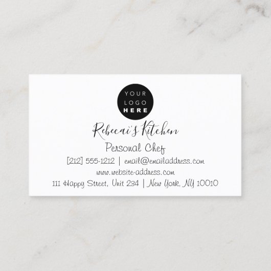Kooking Personal Chef Restaurant Visitekaartje (Achterkant)