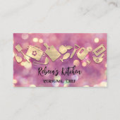 Kookkaas restaurant Catering Logo QR-code Roze Visitekaartje (Voorkant)