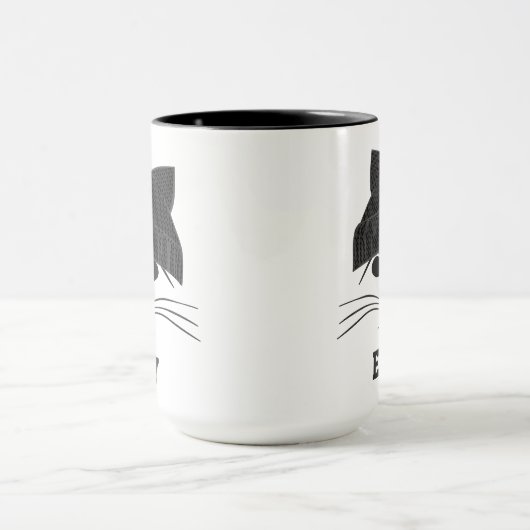 Kookkat in wollen Pet op maat Mok (Midden)