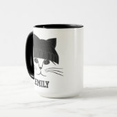 Kookkat in wollen Pet op maat Mok (Voorkant links)