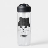 Kookkat in wollen Pet op maat Waterfles (Voorkant)