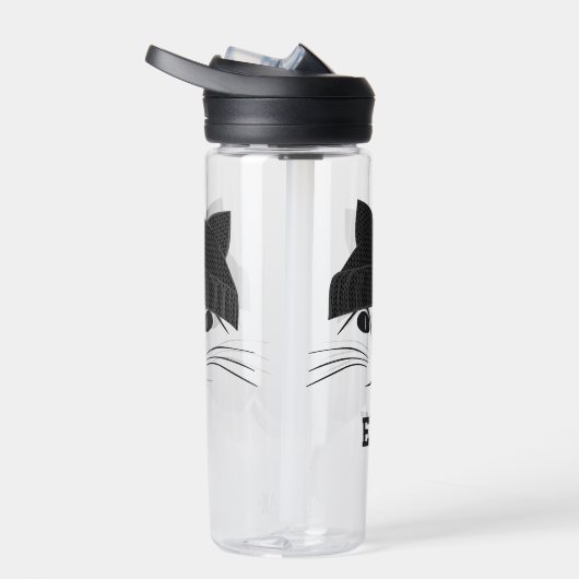 Kookkat in wollen Pet op maat Waterfles (Rechts)