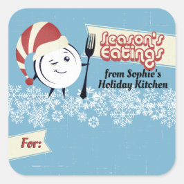 Kookkerst in de Retro-vakantie naar Cla Vierkante Sticker