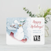 Kookkerst in restaurants van Snowman chef caterre Feestdagenkaart (Staand voorkant)