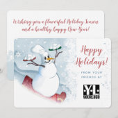 Kookkerst in restaurants van Snowman chef caterre Feestdagenkaart (Voorkant / Achterkant)