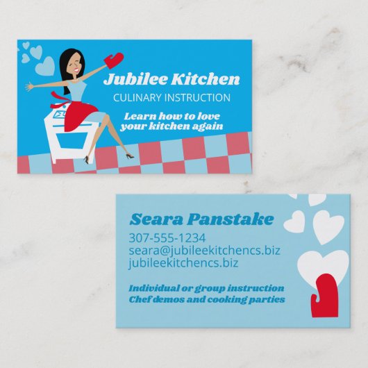 Kookklasse persoonlijke kok-kok-kok-kok-kok visitekaartje (Voorkant / Achterkant)