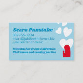 Kookklasse persoonlijke kok-kok-kok-kok-kok visitekaartje (Achterkant)