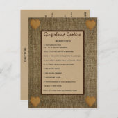 Kookkoekjesrecept voor gebak - Pepparkaka Briefkaart (Voorkant / Achterkant)