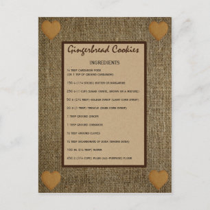 Kookkoekjesrecept voor gebak - Pepparkaka Briefkaart