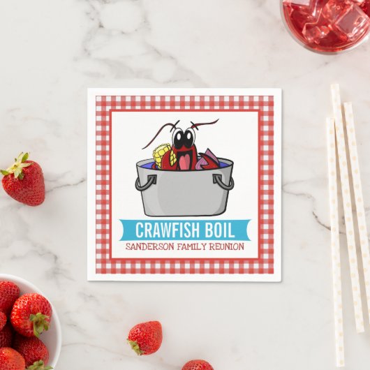 Kookkokerij voor familiefeest met zeevruchten servet (Insitu)