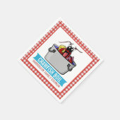 Kookkokerij voor familiefeest met zeevruchten servet (Hoek)