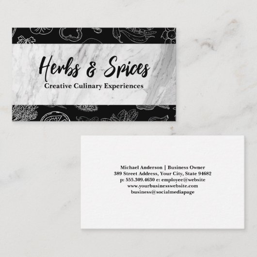 Kookkunst | Kruiden Kruiden Illustraties Visitekaartje (Voorkant / Achterkant)