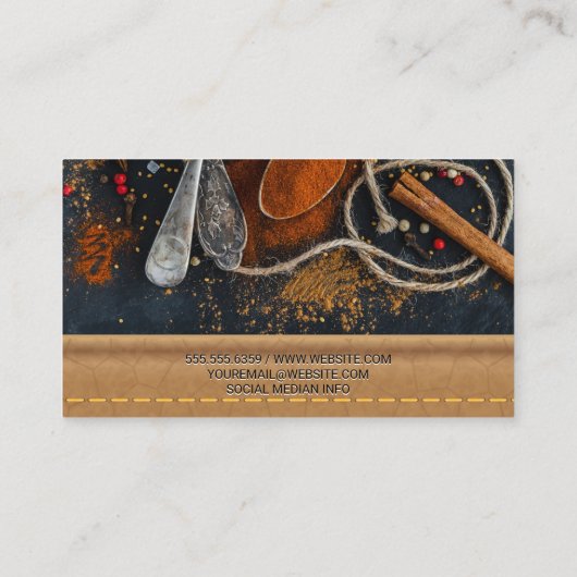 Kookkunsten | Kruiden | Leder Visitekaartje (Achterkant)