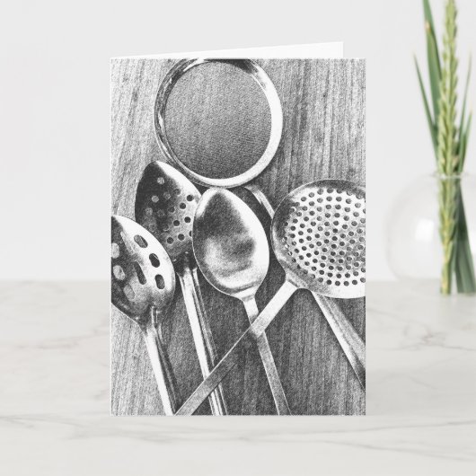 Kooklepels Blank Note Kaart (Voorkant)