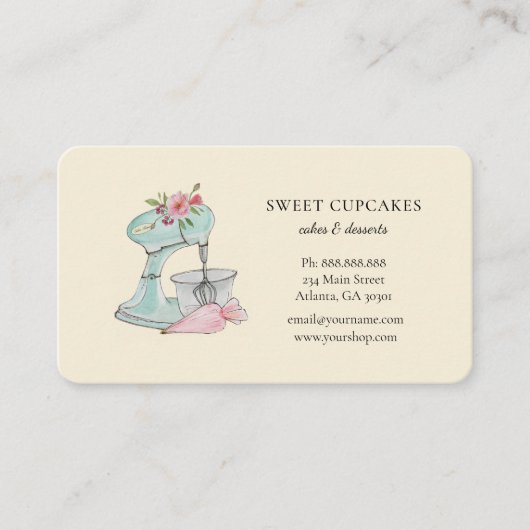 Kookmixer voor vintages visitekaartje (Voorkant)