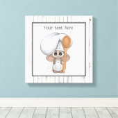 kookmuis met schattig kookgerei en tekstkeuken canvas afdruk (Insitu (Houten vloer))
