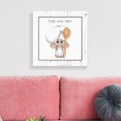 kookmuis met schattig kookgerei en tekstkeuken canvas afdruk (Insitu (Woonkamer))