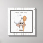 kookmuis met schattig kookgerei en tekstkeuken canvas afdruk (Voorkant)