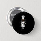 Kookmuts Kerstman Notenkraker Ronde Button 5,7 Cm (Voorkant /achterkant)