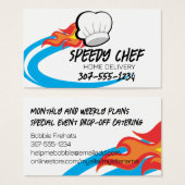 Kookmuts vuur maaltijd voedselbezorging evenement  visitekaartje (Voorkant /achterkant)