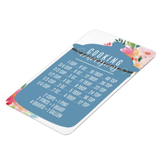 Kookomzettingstabel | Blue Jar Magnet Magneet (Linkerzijde)