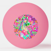 Kookpan met kleurrijke gemengde abstracte monsters pingpongbal (Voorkant)